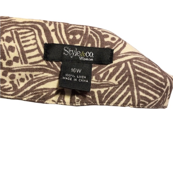 Style & Co. Cream and Brown Mini Wrap Skirt (NWOT) - Picture 6 of 6